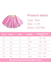 DXTON Girls Skirt Mesh Children's Skirt Girls Tutu Skirt Layered Tutu Skirt Prom Party Prom Dress Clothes