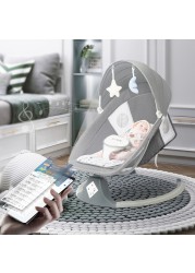 High quality luxury baby rocking chair new style smart bluetooth electric cradle bed with music intelligent swing newborn shaker