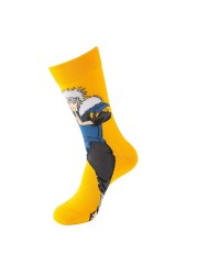 5 Pairs Naruto Cartoon Anime Figure Socks Kakashi Jiraiya Sasuke Gaara Long Tube Socks Men Adult Casual Socks xxx Boy Game Socks