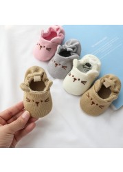 Baby Girl Knitted Boots First Walkers Snow Boots Newborn Baby Autumn Winter Cotton Warm Soft Sole Plush Prewalker 0-18days