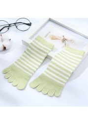 Autumn Winter Kids Striped Cotton Five Toe Floor Ankle Socks Boys Girls Casual Children Breathable Soft Short Tube Socks