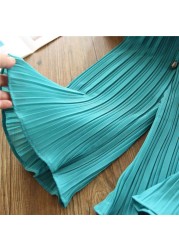 2022 Spring Girls Wide Leg Pants Baby Thin Chiffon Pant Children Loose Pleated Elastic Waist Trousers Summer Girl Cropped Trousers