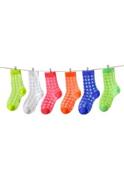 3 Pairs Kids Socks Summer Thin Solid Color Plaid Silk Socks Baby Cotton Breathable Mesh Socks for Boys Girls Three Colors New