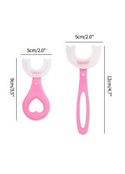 Infant Children Toothbrush 360 Degree U-Shape Oral Cleaning Silicone Brushing Kids Teeth Dental Care Hand-Version