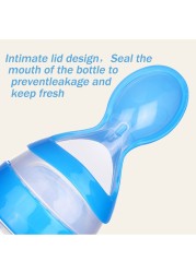 Newborn Baby Feeding Bottle 90ml Silicone Squeeze Spoon Milk Bottle Baby Training Nutrition Supplement