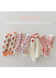 MILANCEL 2022 Spring New Kids Socks Floral Girl Sock Cotton Casual Girls Socks Korean Children Socks