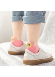 5pairs/lot Cotton Children's Socks Spring Autumn Cute Cartoon Embroidery Girls Socks Breathable Casual Sports Boys Socks 1-12 Years