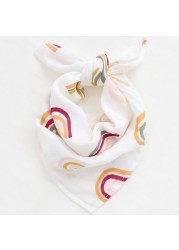 Bamboo Cotton Chiffon Bibs, 60 x 60cm, Multifunctional Burp Cloth Bibs, Soft Printed Baby Cloth