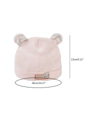 Baby Cotton Hat Cute Bear Ears Boys Girls Cap Newborn Infant Solid Color Cap for Boys Girls Shower Gifts Clothing Accessories