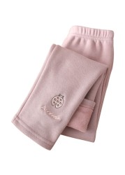 Winter Kids Plus Velvet Pants Baby Girls Warm Leggings For Children Warm Bottoms For Children