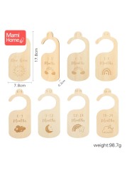 5pcs/7pcs Wooden Baby Wardrobe Clothes Dividers Organizers Newborn Growth Anniversary for Newborn to Toddler Girl Boy Baby Goods