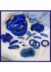 Klein Blue Hairpin Collection Headband Hair Claws Everyday Casual Home Girl Kids Headwear Baby Go Out Bound Hair Accessories New