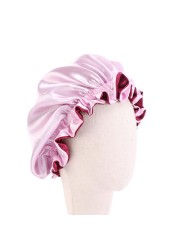 Baby Silky Silk Bonnet Double Layer Adjustable Sleep Cap Girl Night Turban Children Solid Headwear Cute Hat Fashion Hair Wear