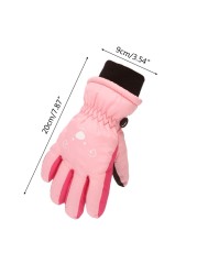 Children Skiing Cycling Gloves Kid Thick Warm Cute Bear Face Gloves