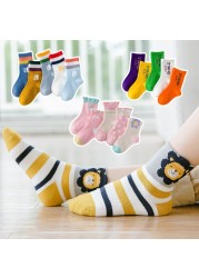 Cotton Kids Socks Spring Autumn Cute Cartoon Newborn Casual Sports Toddler Baby Boys Socks Letters Print Girls Socks 0 to 12 Years