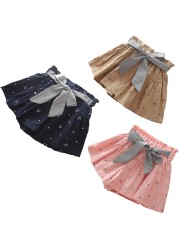 Summer Baby Girls Shorts Shorts Bow Neck Skirts Cotton Shorts Kids Fashion Girls Clothes