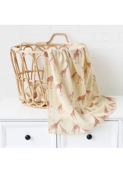 120x120cm Muslin Blanket Cotton Baby Swaddle Bamboo Soft Newborn Blanket Bath Towel Gauze Infant Wrap Sleeping Bag Stroller Cover