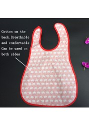 Baby Sleeves Waterproof Bib Cartoon Pattern Lunch Feeding Scarf Soft Cotton Baby Bibs EVA Layer Adjustable Saliva Cloth