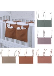 1pc Baby Bed Storage Bag Baby Crib Organizer Hanging Bag for Baby Multipurpose Crib Newborn Hanging Diaper Toy Tissue