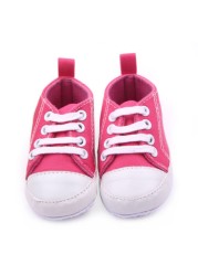 Fashionable Baby Canvas Shoes 0-12 Months Soft Sole Baby Shoes Pre Walking 12 Colors