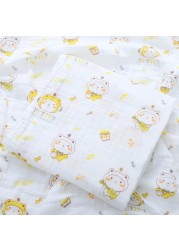 Baby Muslin Soft Cotton Receiving Blanket Infants Cartoon Printed Swaddle Wrap