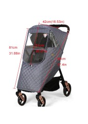 Universal Waterproof Winter Thicken Rain Cover Wind Dust Shield Full Raincoat For Baby Stroller Accessories Cane Pushchair Suit