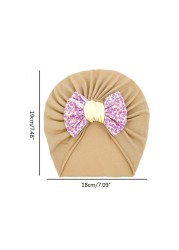 Baby Hat Bows Knot Hat Floral Bowknot Knit Newborn Bonnet Headwear