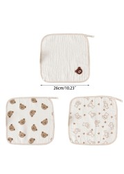 Baby Soft Cotton Square Towel Infant Hand Wash Face Wipe Towel Facecloth Bib