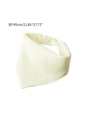 Baby Bibs Gauze Cotton Newborn Scarf Snap Button Soft Triangle Saliva Towel