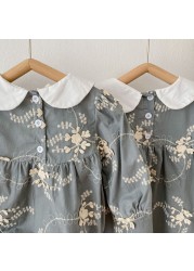 Spring Baby Girls Clothes for 0-4Y Long Sleeve Princess Girls Dresses Floral Girls Dresses Birthday Kids Dress