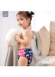 New Elinfant 4pcs/set Washable Reusable Gray Mesh Cloth Adjustable Diaper Nappy Cover Cloth Pocket Diaper Fit 3kg~15kg Baby