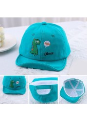 Baby Baseball Hat Caps For Kids Cartoon Dinosaur Print Baby Boy Girl Travel Sun Caps Toddler Hats Gift Adjustable