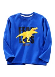 New children's autumn male cartoon dinosaur long-sleeved T-shirt kids boys clothes