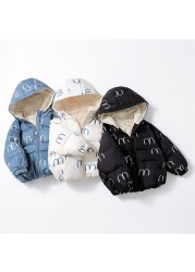 Autumn Winter Children Down Jackets For Baby Boys Girls Solid Thick Warm Fleece Kids Blouse Coats Outerwear