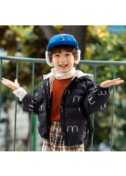 2021 Winter Children Hooded Coat Warm Outerwear Simple Fashion Windbreaker Jacket Fashion Kids Outerwear