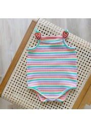 Baby Girl Clothes Summer Baby Romper Rainbow Sleeveless One-Piece Jumpsuits Newborn Cute Outfit For 0-2Y