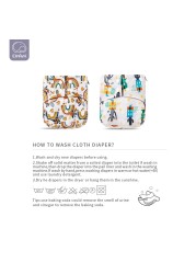 Elinfant 10pcs/set Baby Cloth Diaper Adjustable Prints Coffee Fleece Inner Waterproof Washable Pocket Diaper