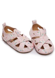 Summer Infant Sandals Children Kids Baby Girls Boys Hollow Out Cross Strap Leather Beach Roman Sneaker