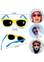 Vintage Round Polarized Kids Sunglasses Silicone Flexible Safety Children Sunglasses Fashion Boys Girls Shades Eyewear UV400