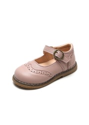 2021 new boys leather shoes casual girls single shoes spring and autumn school performance shoes for little girls kids soft shoe