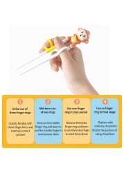 1 Pair Cartoon Learning Chop Sticks Reusable Training Baby Chopsticks or Feeding Spoon Tableware Learning Eating Set with Box