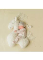 Newborn Photography Pillow Pegasus Horse Photo Props Doll Pillow Infant Photo Shoot Studio Accessories Posing Bean