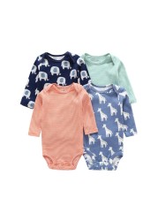 Long Sleeve Romper Cartoon Boy Girl Clothes Infant Clothes Set Newborn Costume Cotton 2022 Autumn Spring Rompers 5pcs