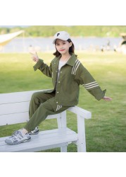 WKPK Spring Autumn Fashion Casual Girls Clothing Sets 4-18 New Kids Tracksuits Kids Comfortable Tracksuit Outdoor Family Tracksuit