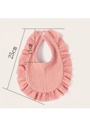 Boy Girls Lace Bibs Soft Cotton Adjustable Lace-up Baby Bib Burp Cloths For Babies Baby Feeding Saliva Towel