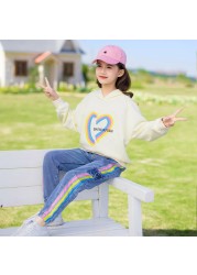 WKPK Girls Clothes Spring Autumn Kids Fashion Tracksuit 4-18 Years Two Pieces Sets T-shirt Pants Comfortable Teenagers Tracksuit