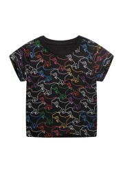 Seieroad Summer T-shirt Cotton Short Sleeve T-shirt Cartoon Dinosaur T-shirt Kids T-shirt Baby Girls Boys Kids Tops