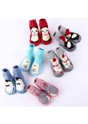 baby indoor sock shoes newborn baby socks winter thick terry cotton baby girl sock with rubber soles infant animal funny sock