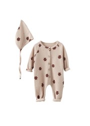 Newborn baby clothes baby clothes with hat print bear baby jumpsuit long sleeve boy and girls autumn jumpsuit bodysuit