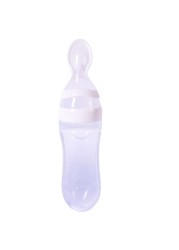 Newborn Baby Silicone Feeding Bottle Training Rice Spoon Baby Cereal Food Supplement Safe Tableware